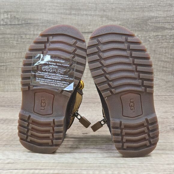 UGG Bradley Toddler's Size 7 Brown Leather Suede Side Zip Ankle Boots (1094574T) - Picture 8 of 9